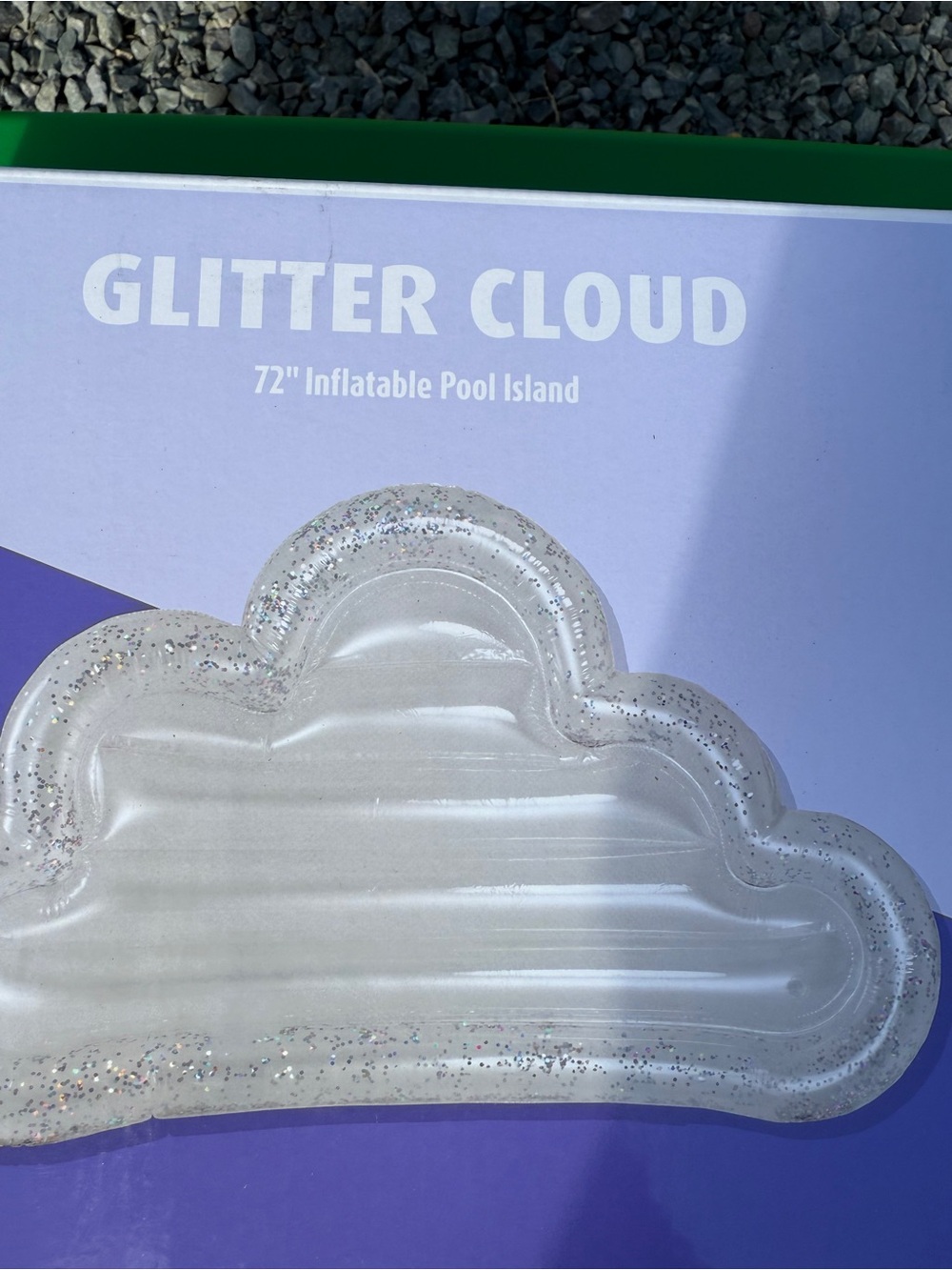 Inflatable Pool Island - White Glitter Cloud 72 inch water toy
